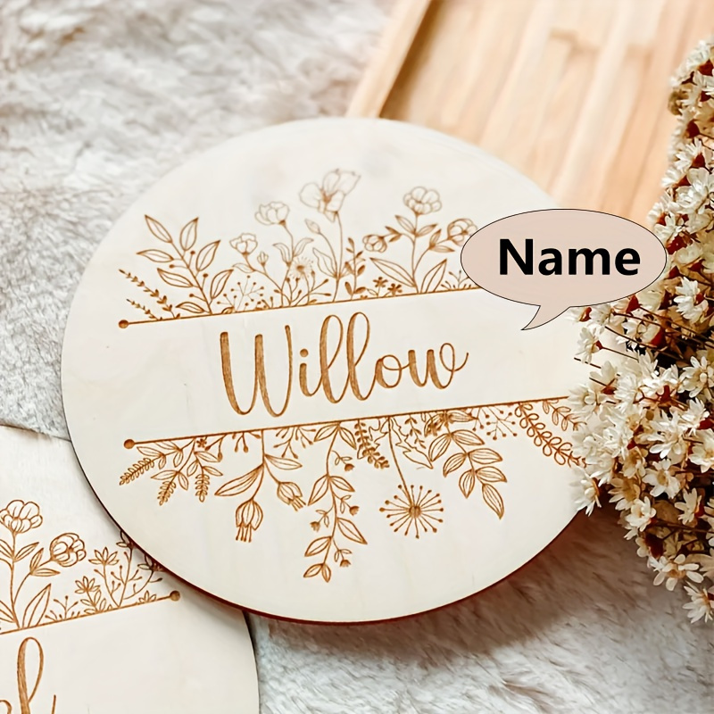 Plaque de nom gravée florale p - Woodworking Room avis et prix