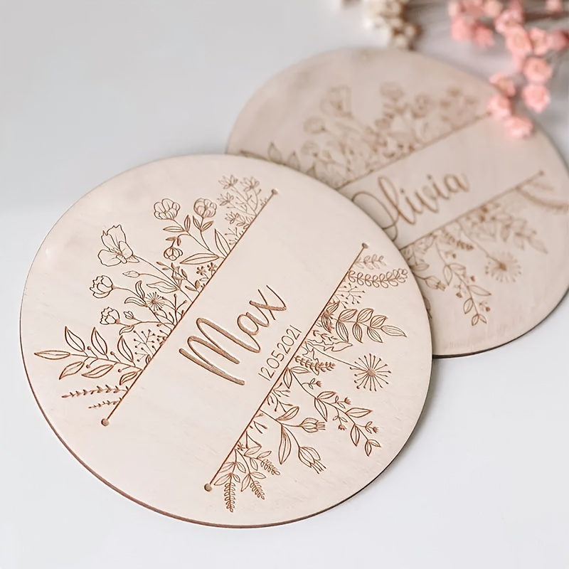 Plaque de nom gravée florale p - Woodworking Room avis et prix