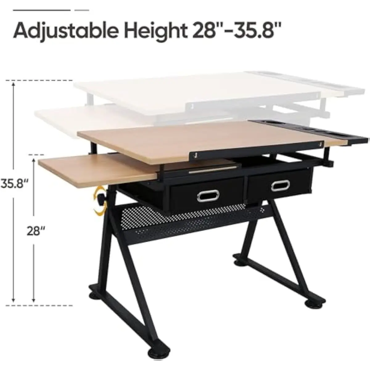 Bureau de dessin réglable avec - Wood Woodworking avis et prix
